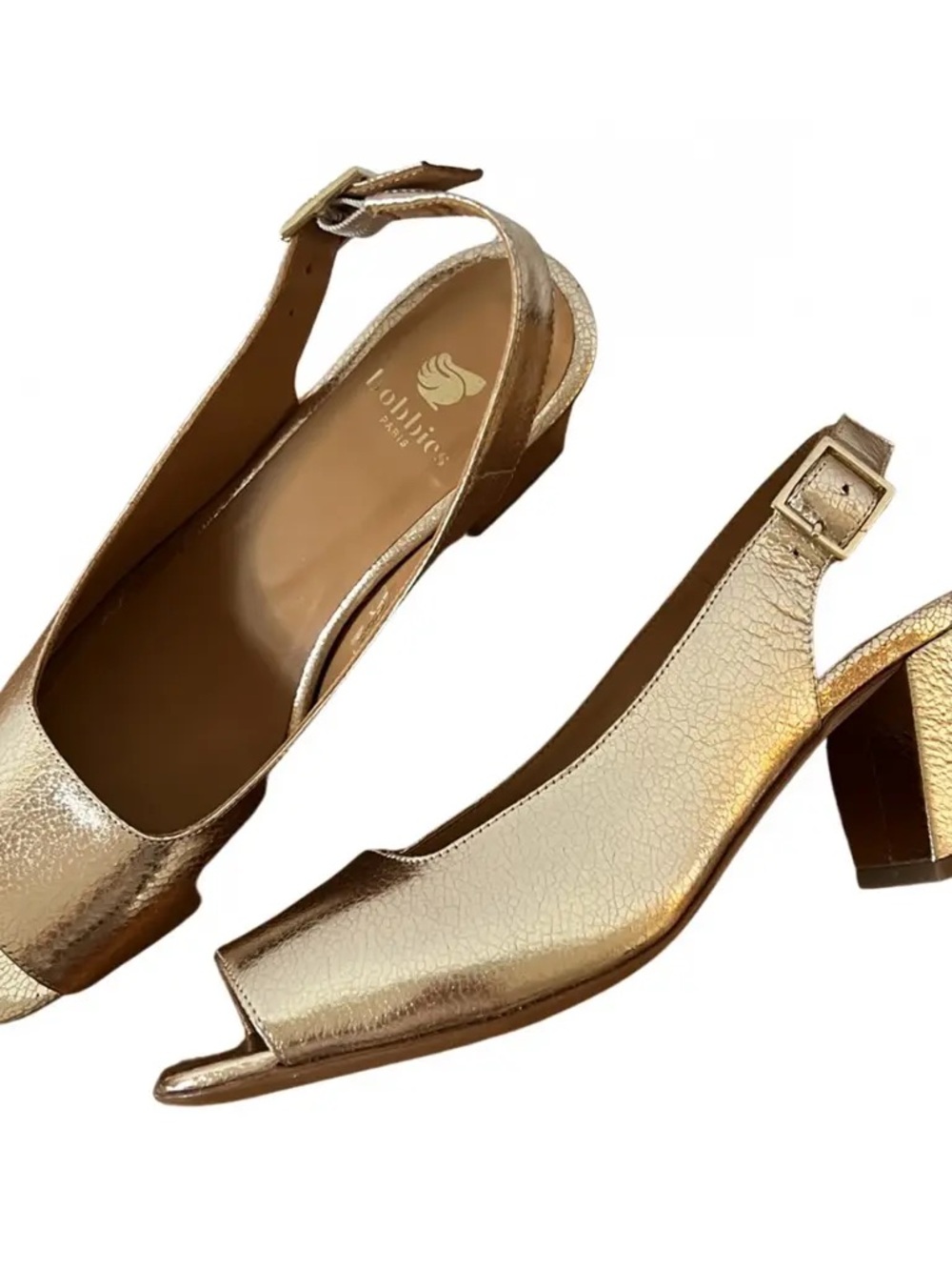 Bobbies Carmen Heel in Gold, Size 38